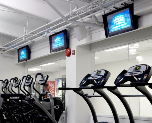 Audiovisual solutions for a college fitness center