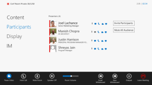 The easy-to use Lync Room System Interface